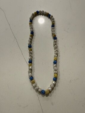 Dirty Mids ice collection baseball Necklace in Blue, Gold & Silver
